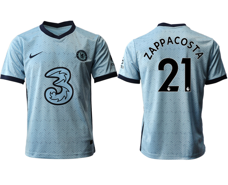 Men 2020-2021 club Chelsea away aaa version #21 Light blue Soccer Jerseys->chelsea jersey->Soccer Club Jersey